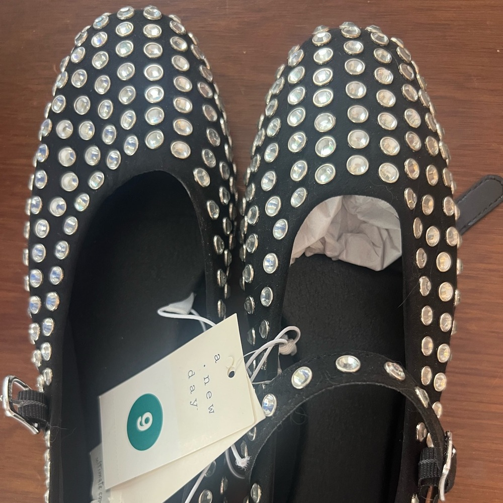 Target Black Flats with Rhinestones